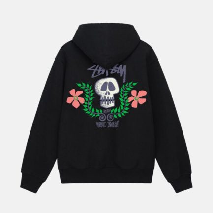 SKULL CREST BLACK HOODIE