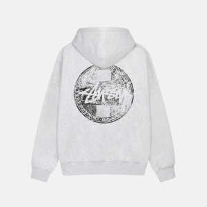 STUSSY DOT STAMP HOODIE GREY
