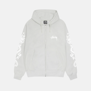 STUSSY DRAGONS ZIP HOODIE FOG