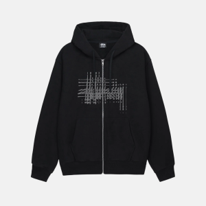 STUSSY REFRACTED ZIP HOODIE NAVY