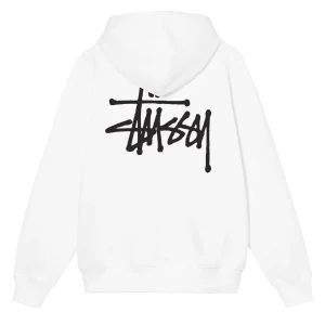 White Stussy Hoodie Comfortable